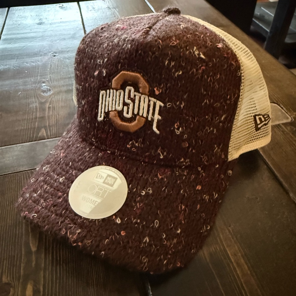 New Era Ohio State Brown and White Trucker Hat